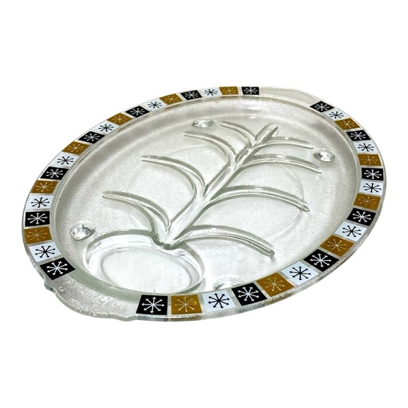 Vintage Mid Century “Atomic Age” Glass Meat Service Platter - Picture 1 of 4